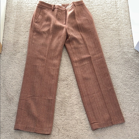 Spiegel Wide-Leg Pants in Rust Herringbone - Picture 2 of 5
